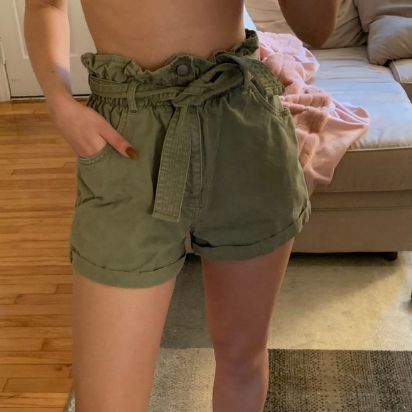 Abercrombie & Fitch Pants - Abercrombie High Waisted Olive Green Shorts